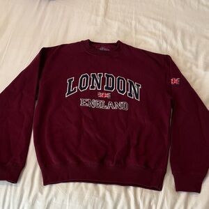 London England Maroon Crewneck Sweater